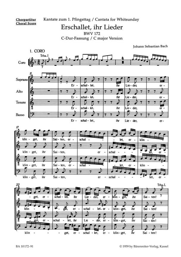 Erschallet, ihr Lieder : Cantata for Whitsunday