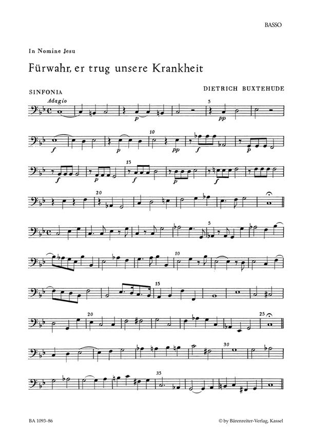 Fürwahr, er trug unsere Krankheit BuxWV31