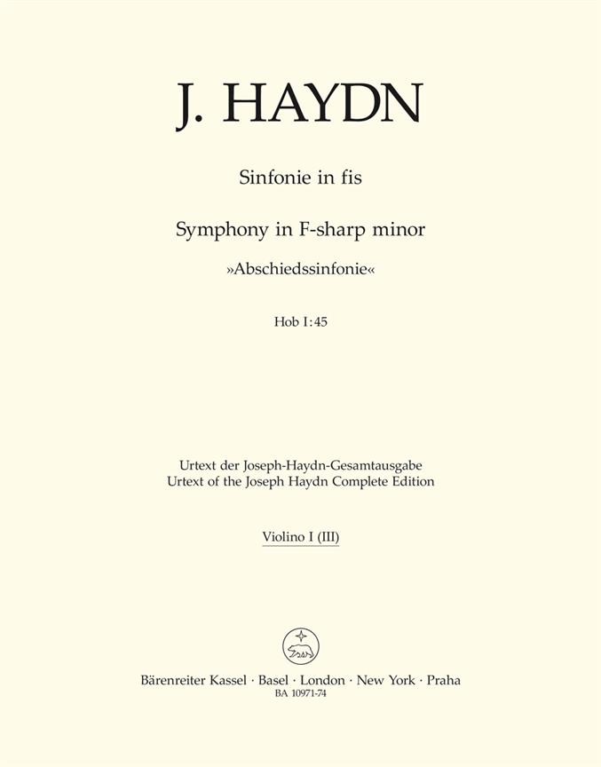 Symphony Hob. I:45 : Farewell Symphony