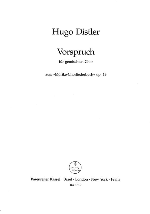 Vorspruch Wer die Musik sich erkiest