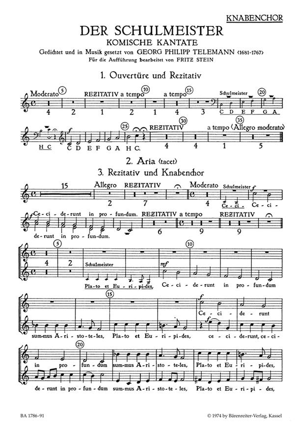 Der Schulmeister : Comic Cantata