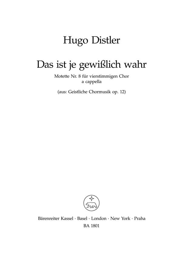 Das ist je gewisslich wahr