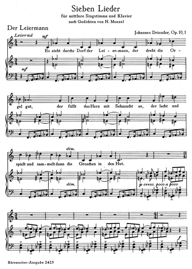 Sieben Lieder - Driessler, Johannes
