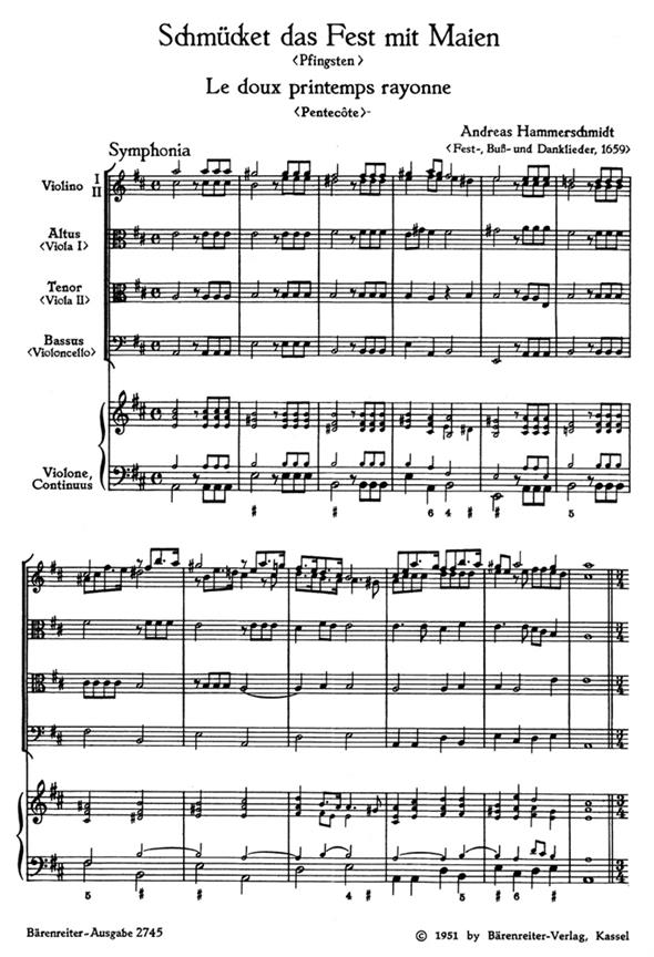 Schmücket das Fest mit Maien - Le doux printemps rayonne - Hammerschmidt, Andreas
