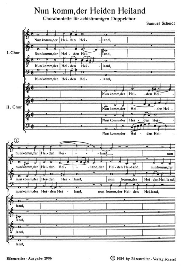 Nun komm, der Heiden Heiland - Scheidt, Samuel