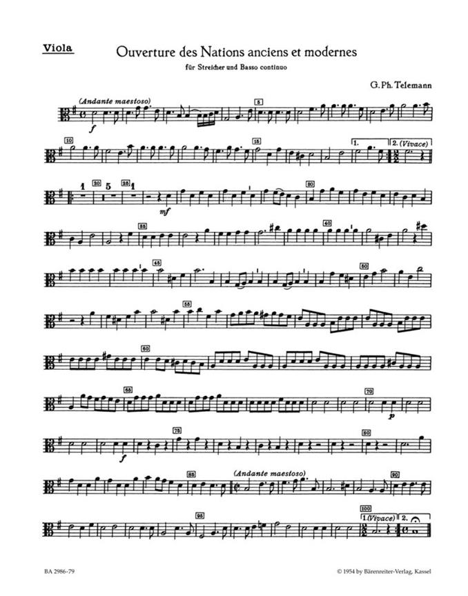 Ouvertüre des Nations anciens et modernes - Telemann, Georg Philipp