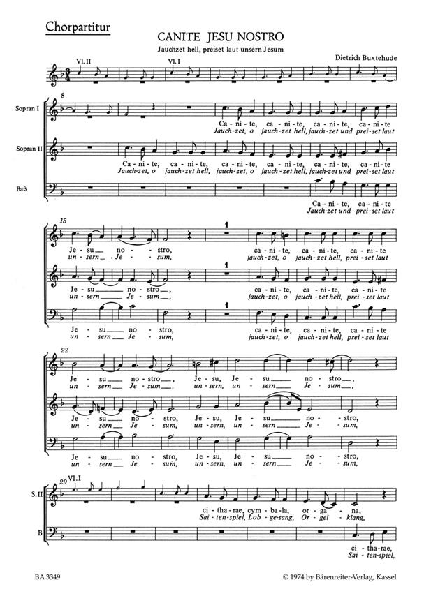Canite Jesu nostro : Kantate
