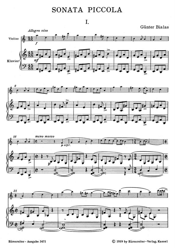 Sonata piccola - Bialas, Günter