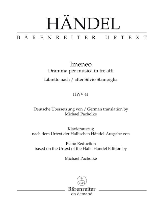 Imeneo Hwv 41 Vocal Score