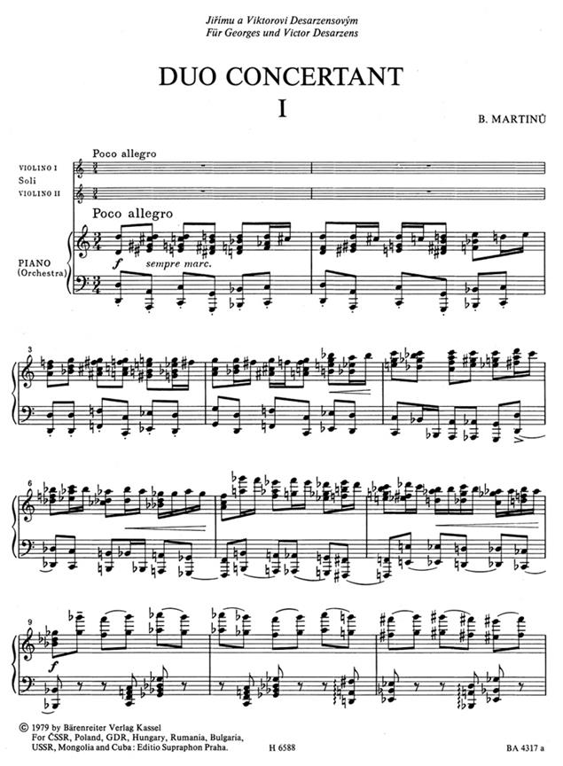 Duo concertant - Martinu, Bohuslav