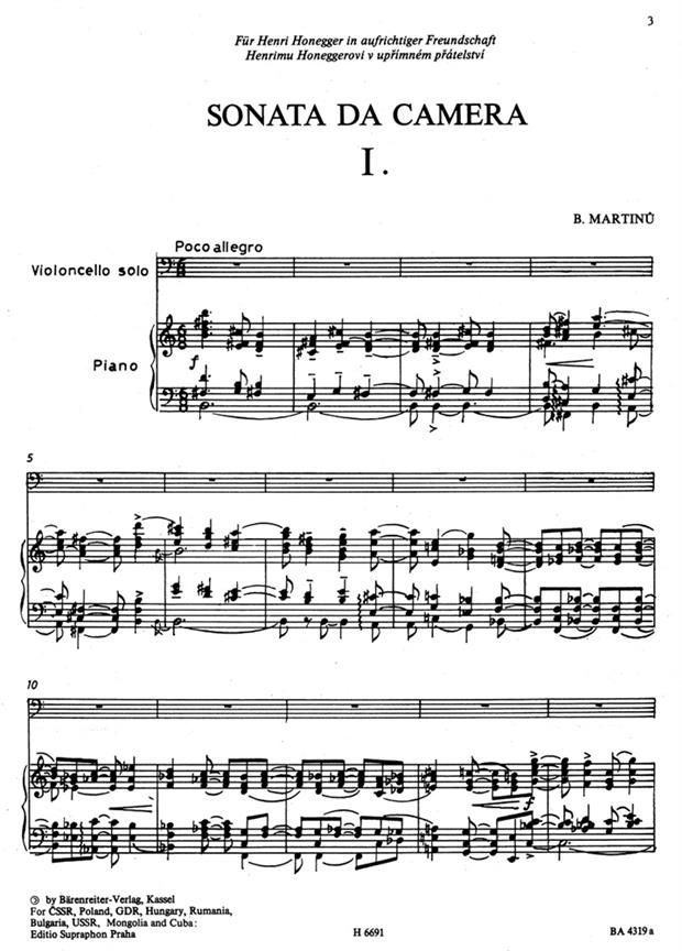 Sonata da camera - Martinu, Bohuslav