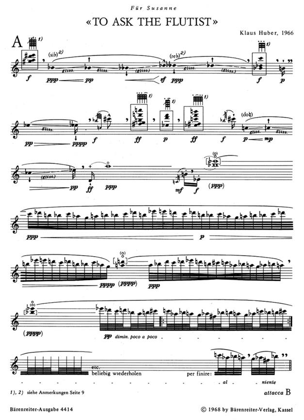 To ask the flutist - Huber, Klaus