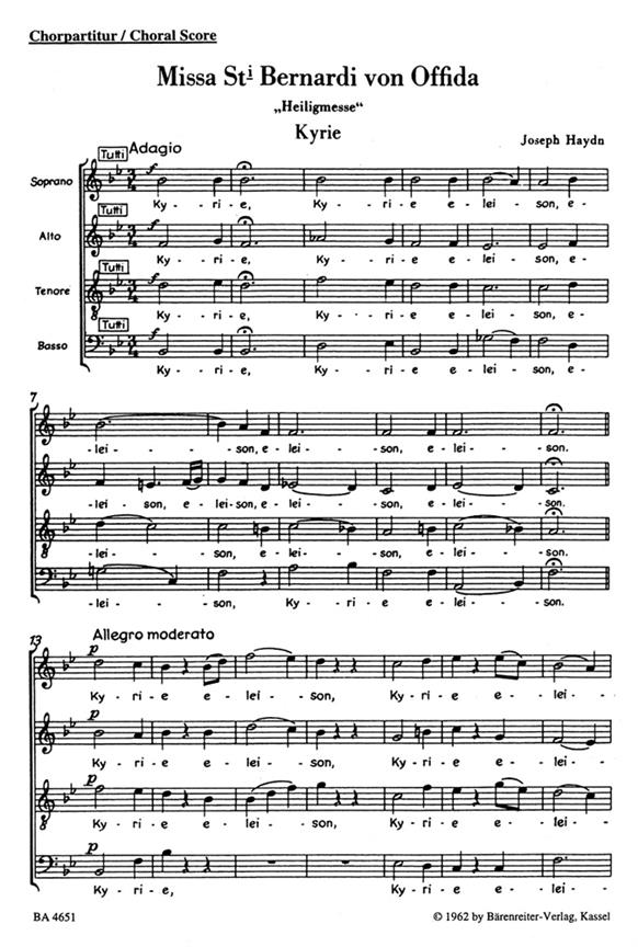 Missa Sancti Bernardi von Offida Hob.XXII:10 : Heilig-Messe
