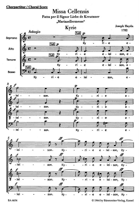 Missa Cellensis : Mass for Mariazell