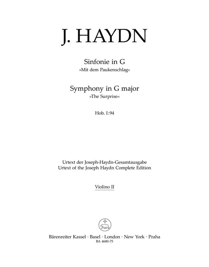 Symphony No. 94 G major Hob. I:94 The Surprise