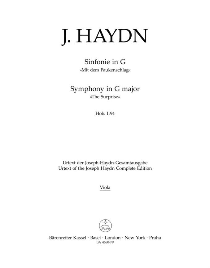 Symphony No. 94 G major Hob. I:94 The Surprise