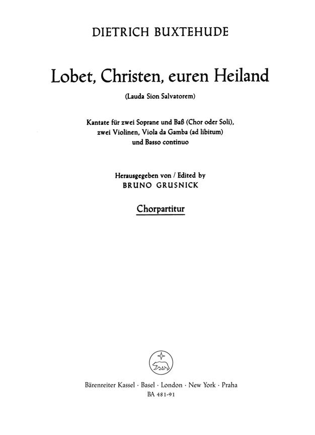Praise him, Christians : Lauda Sion Salvatorem, Christmas cantata
