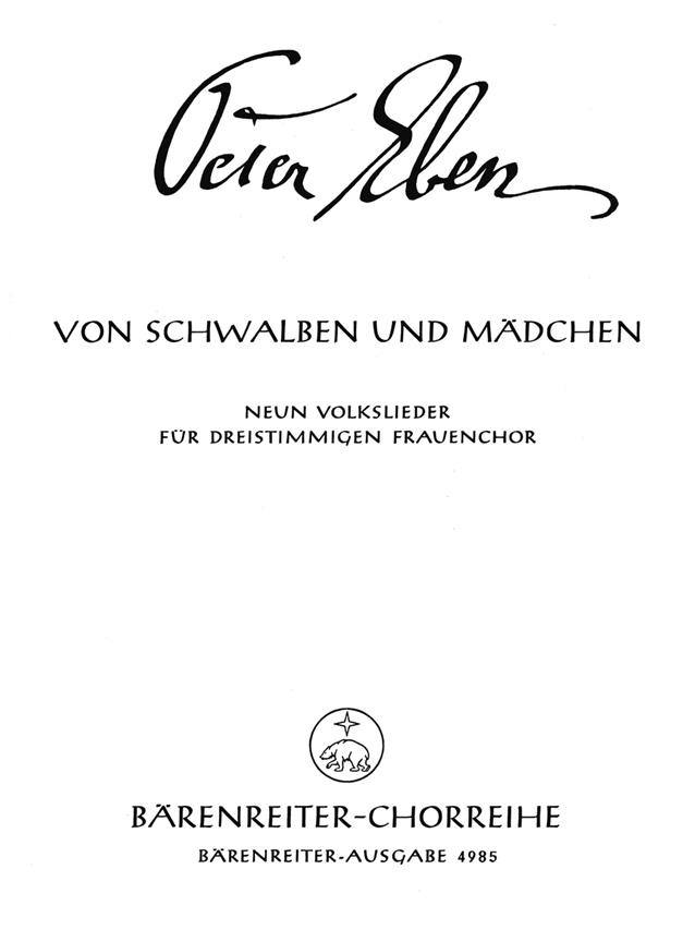 Von Schwalben und Maedchen : 9 Volkslieder aus Tschechien