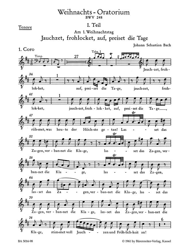 Christmas Oratorio BWV 248 : Tenor