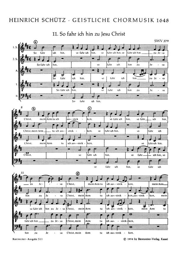 So fahr ich hin zu Jesu Christ : Motette Nr.11 aus Geistliche Chormusik 1648