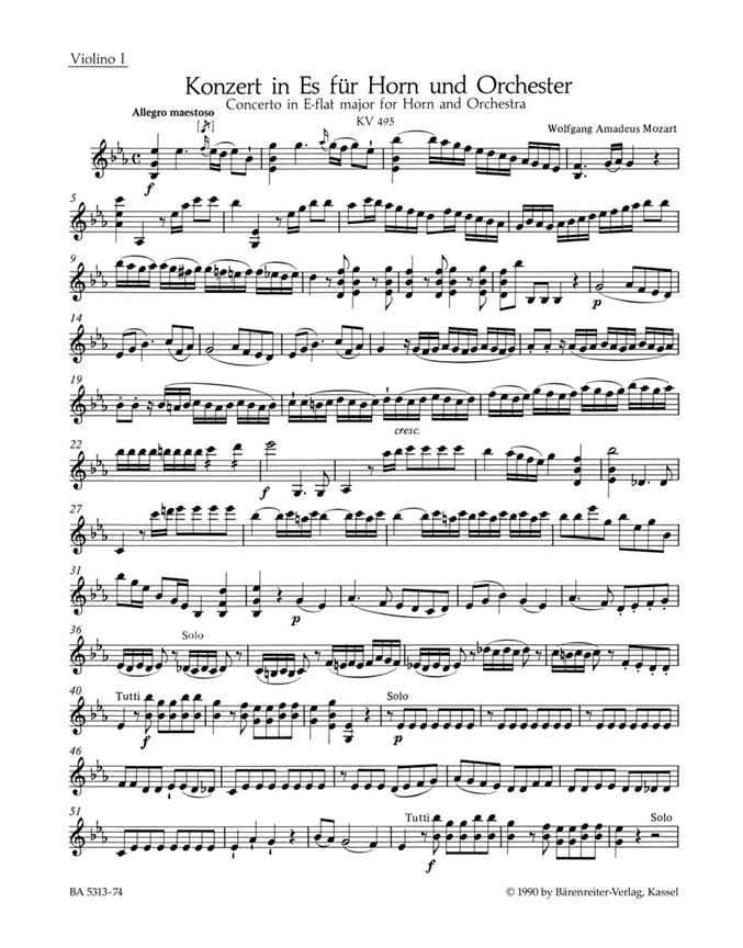 Horn Concerto in E-flat major No. 4 : KV 495