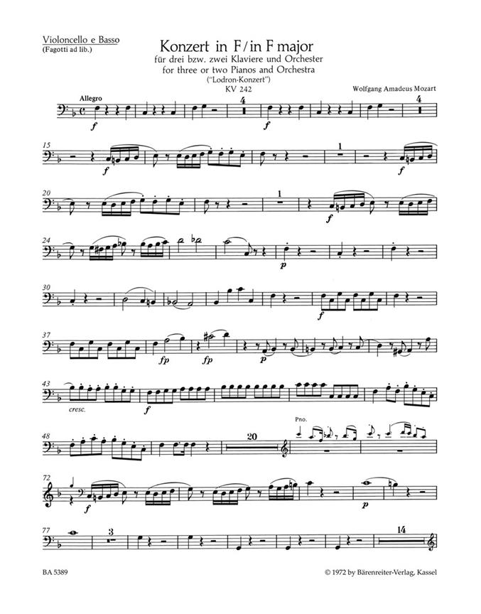 Concerto : Violoncello or Contrabass