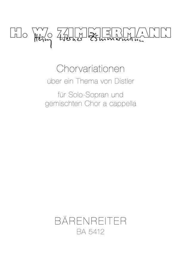 Chorvariationen ueber ein Thema von Hugo Distler