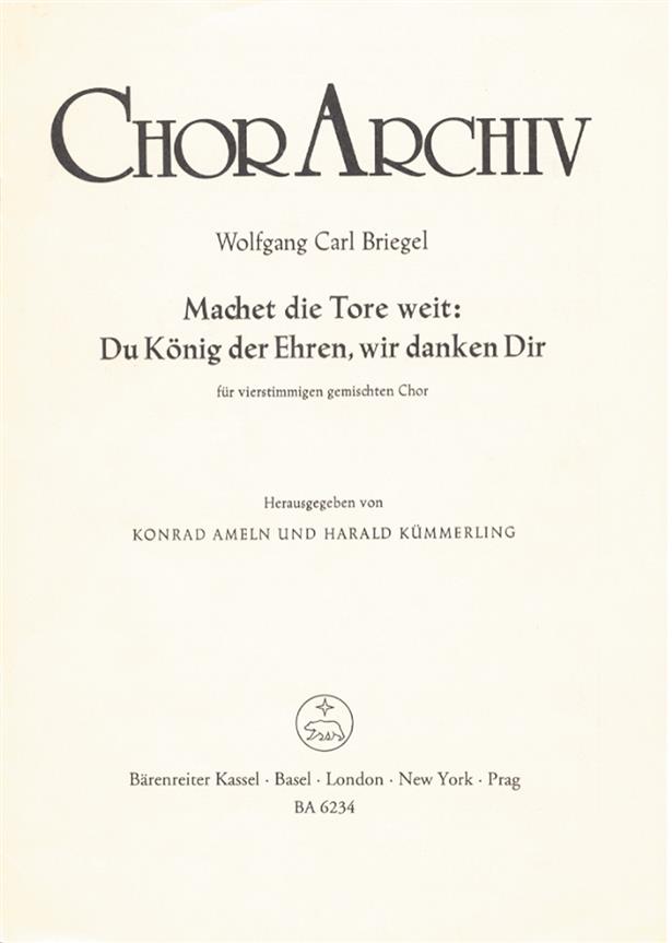 Machet die Tore weit : Motette für die Advents- und Weihnachtszeit