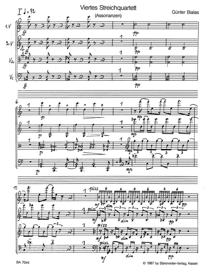 Viertes Streichquartett - Bialas, Günter