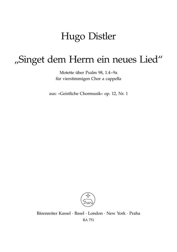Singet dem Herrn ein neues Lied