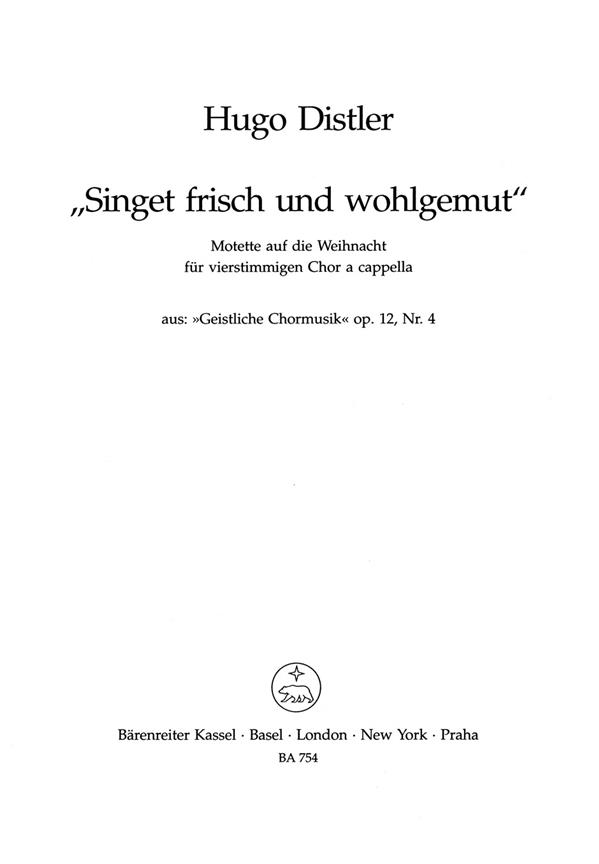 Singet frisch und wohlgemut : Motet for Christmas