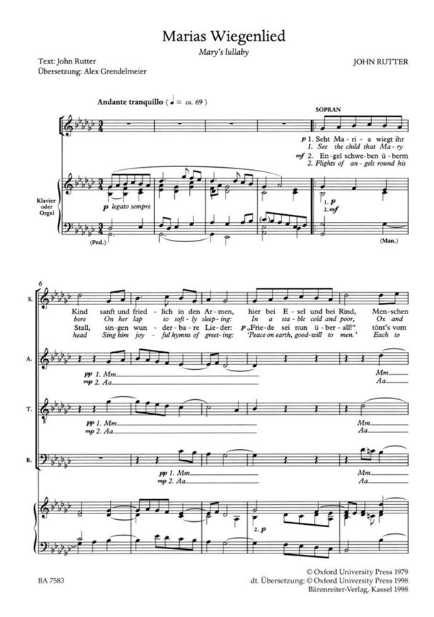 Marias Wiegenlied - Marys Lullaby : Christmas Carol: See the child that Mary bore