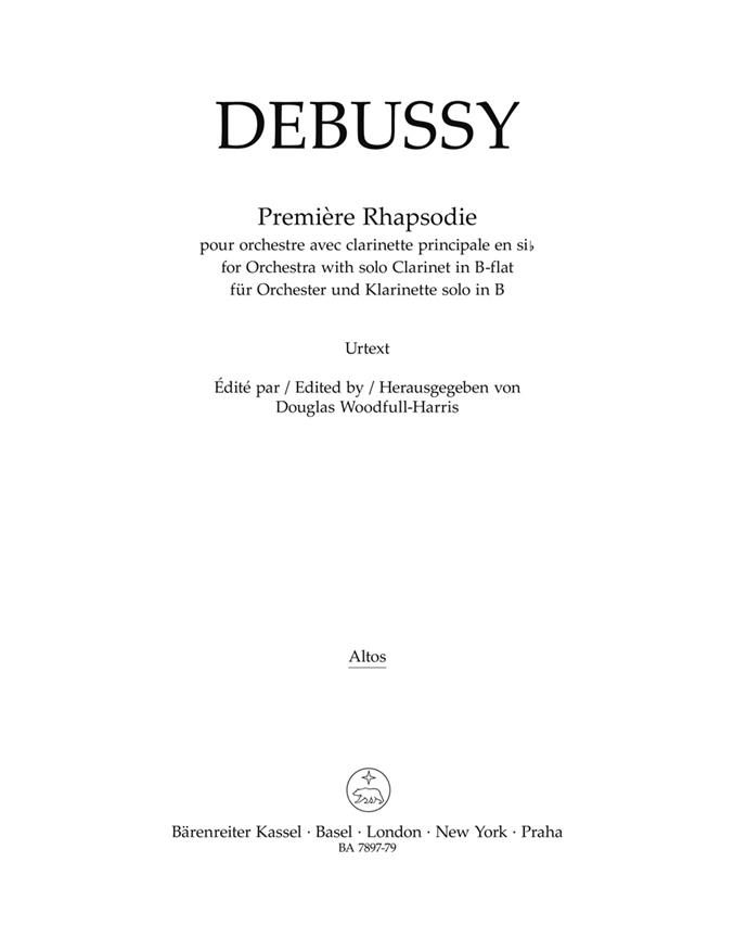 Première Rhapsodie : For Orchestra With Solo Clarinet In B-Flat