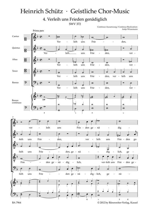 Verleih uns Frieden genädiglich no. 4 SWV 372 : From Geistliche Chor-Music