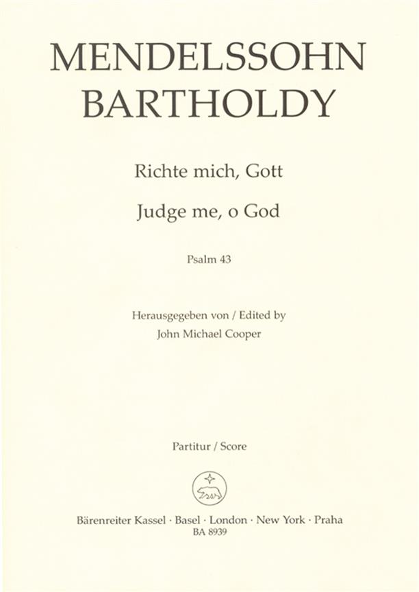 Judge Me O God Op.78 Psalm No. 43