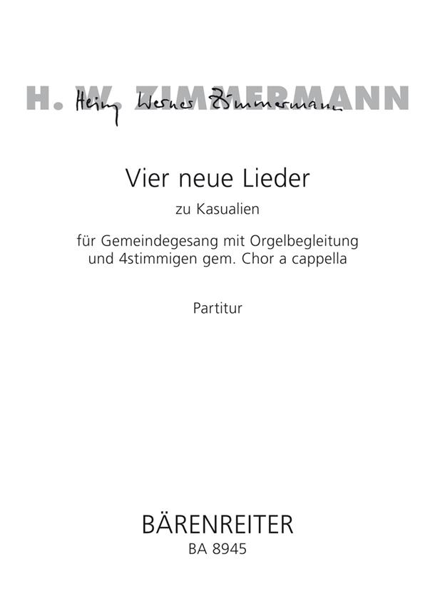 Vier neue Lieder zu Kasualien