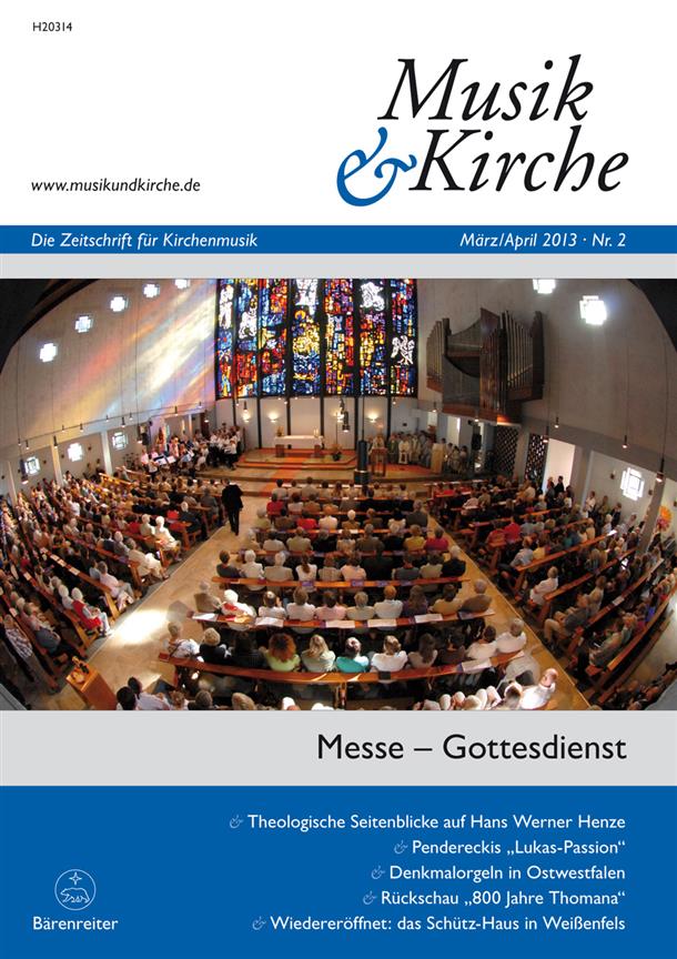 Musik & Kirche, Heft 2/2013 : Thema: Messe - Gottesdienst