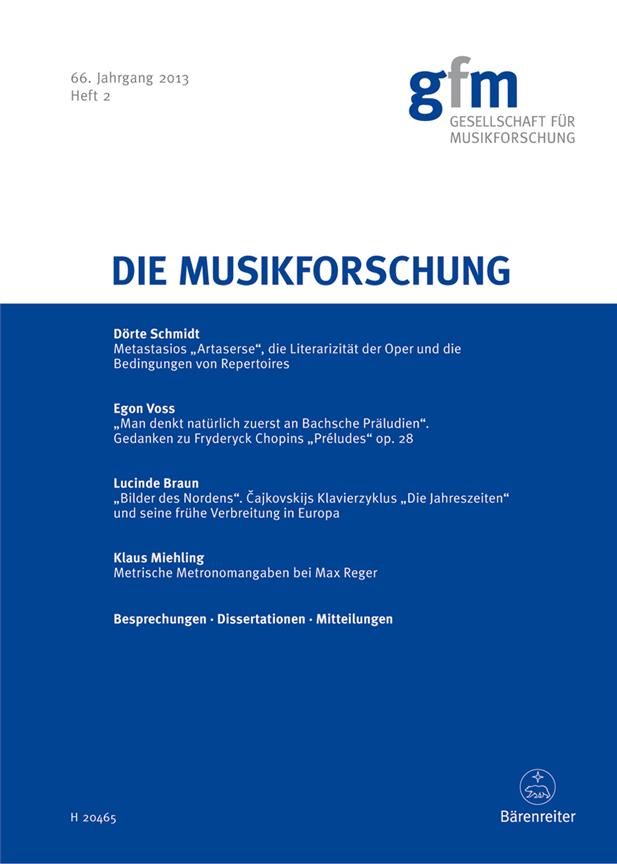 Die Musikforschung, Heft 2/2013