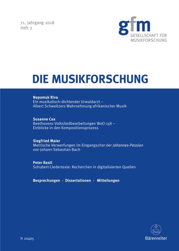 Die Musikforschung, Heft 2/2018