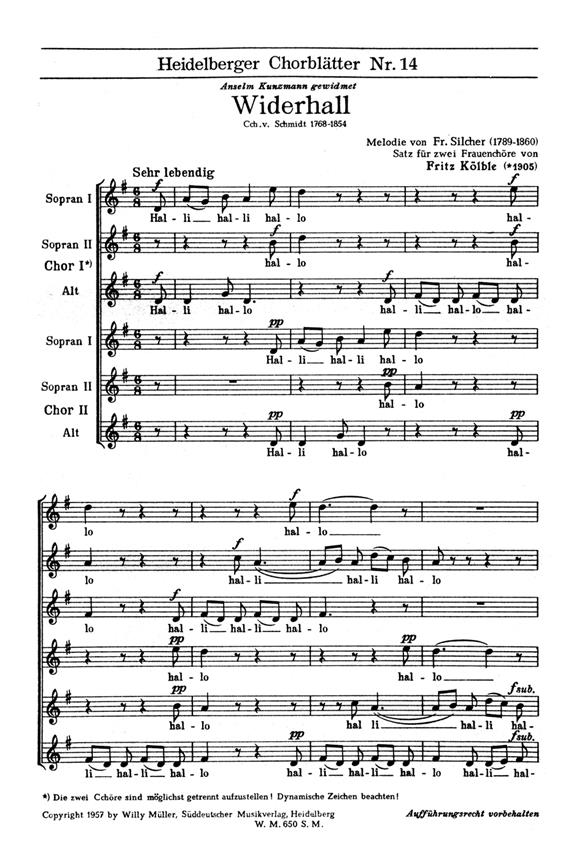 Heidelberger Chorblätter Nr. 14