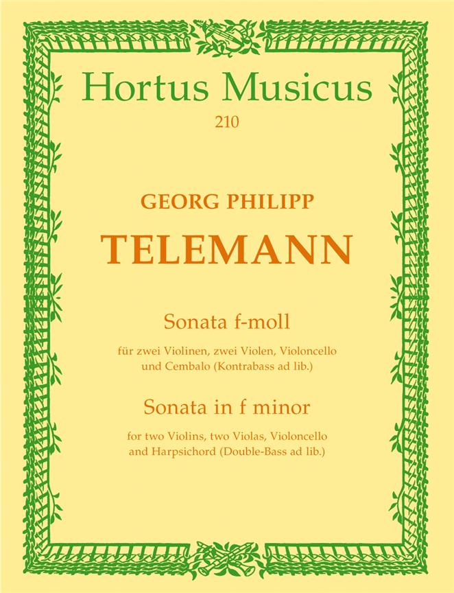 Sonata F Min Full Sc : for 2 Violins, 2 Violas, Violoncello and Basso continuo