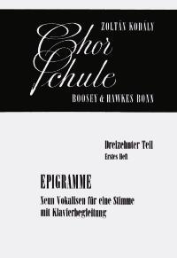 Chorschule Band 13/1 : Epigramme