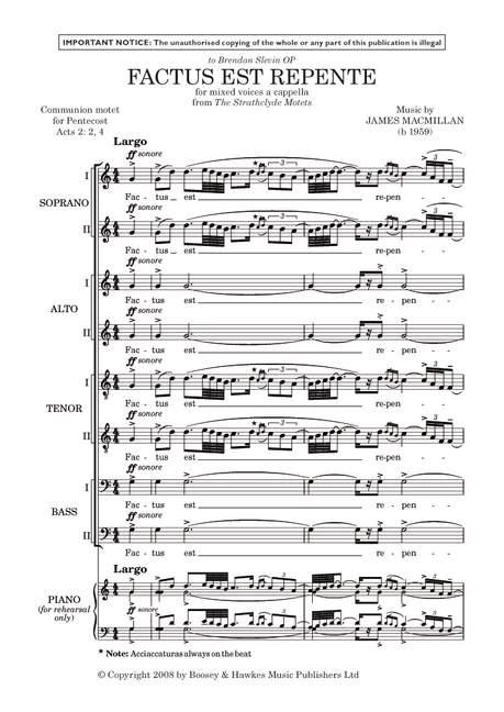 Factus est Repente : aus The Strathclyde Motets