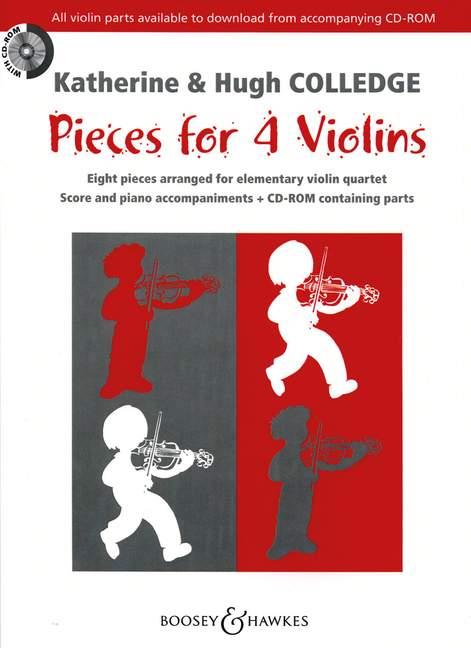 Pieces for 4 Violins : Eight pieces arranged for elementary violin quartet