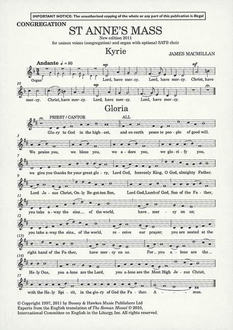 St Anne's Mass Congregation : New edition 2011