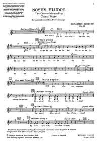 Noye'S Fludde, Op. 59 : Coro Testo Inglese-Tedesco