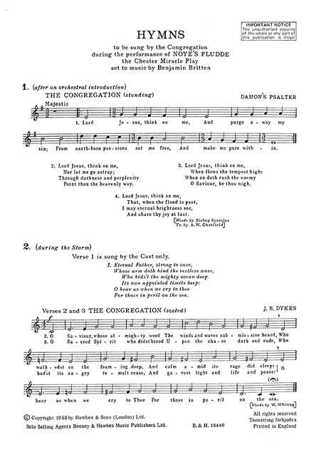 Noye's Fludde op. 59 : The Chester Miracle Play
