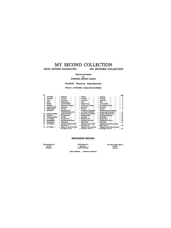 Kirkby-mason, B My Second Collection Pf