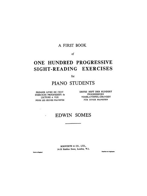 Somes, E 100 Progressive Sight Reading Exercises 1 Pf
