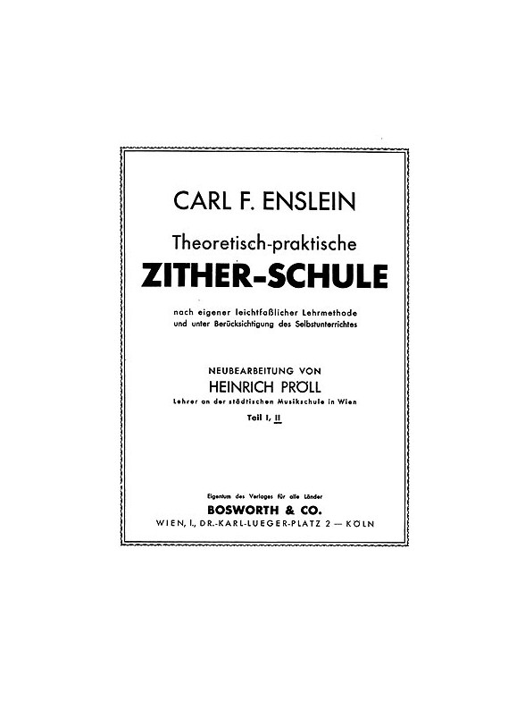 Enslein, Cf Theoretisch-praktische Zither-schule Bk2